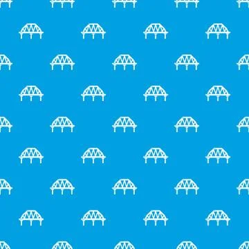 Arched train bridge pattern vector seamless blue Illustrazione stock