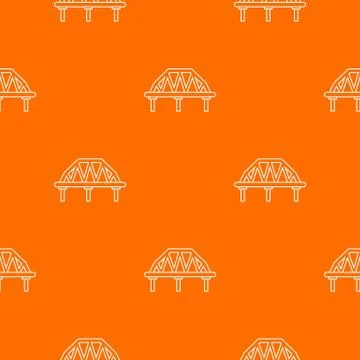 Arched train bridge pattern vector orange Stock Illustration
