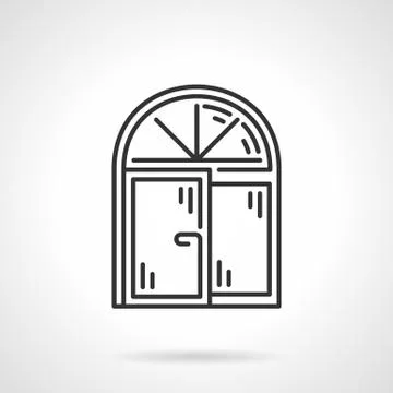 Arched window black line vector icon Stock Illustration