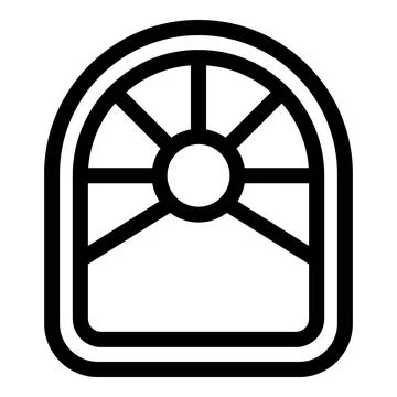 Arched window with circular detailing providing ventilation and natural light Stock Illustration