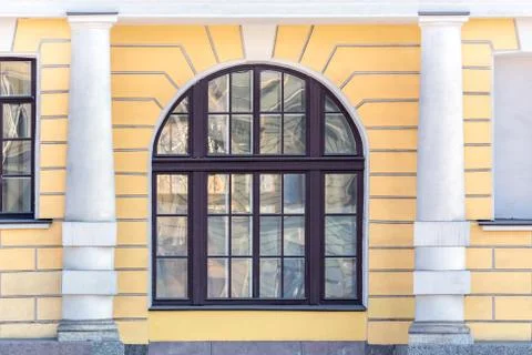 Arched window with columns. Stock Photos