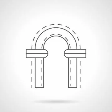 Arched window flat line vector icon Stock Illustration