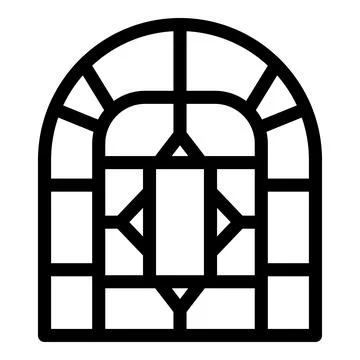 Arched window with geometric pattern showing classic design Stock Illustration