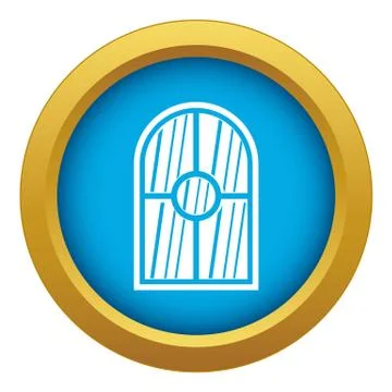 Arched window icon blue vector isolated Stock Illustration