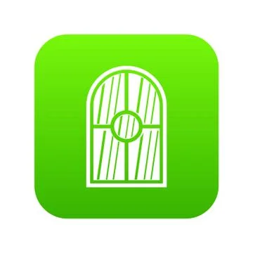 Arched window icon digital green Ilustración de archivo