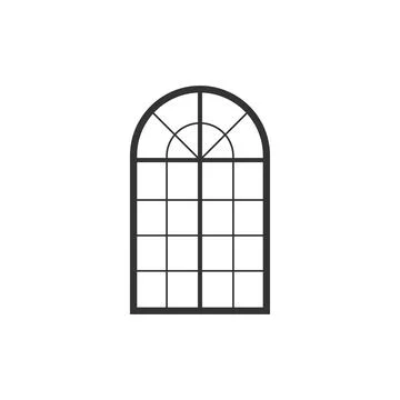 Arched window icon isolated. Flat design. Vector Illustration Stock Illustration