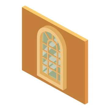 Arched window icon, isometric style Stock Illustration