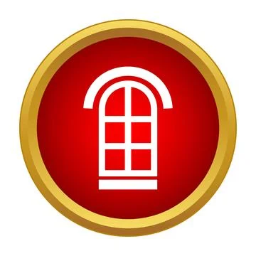 Arched window icon showing building, home, or property Stock Illustration