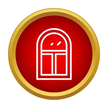 Arched window icon showing home construction design Stock Illustration