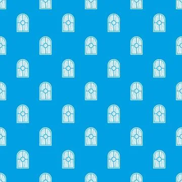 Arched window pattern seamless blue Ilustración de archivo