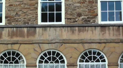 Arched windows zoom out Stock Footage 827364