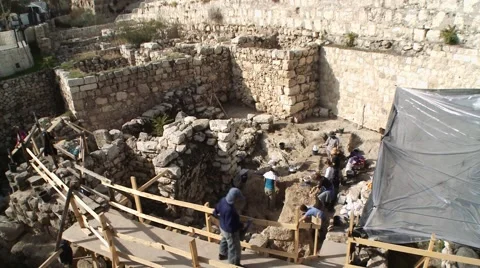 Archeological Site Dig, Jerusalem Stock Footage 49952359