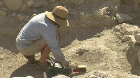 Archeological site sweep 2 Stock Footage