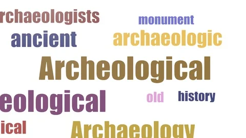 Archeological Tagcloud Animated On White Background Stock Footage 107235927