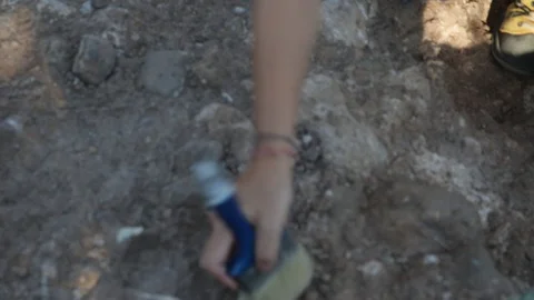 Archeologist excavating  Stock Footage 86998285