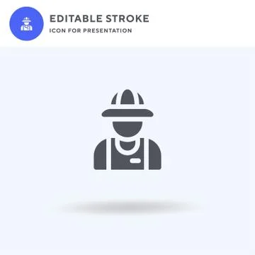 Archeologist icon vector, filled flat sign, solid pictogram isolated on white Stock Illustration