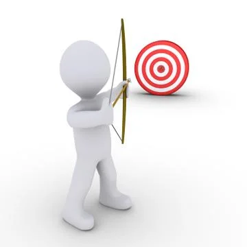 Archer aiming at a target Stock Illustration