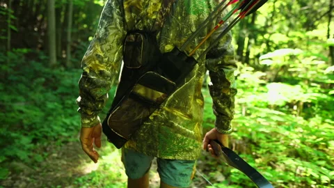 Archer from behind 4K medium shot Video stock 161430046