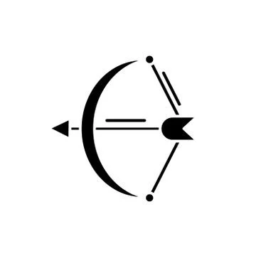 Archer black icon, vector sign on isolated background. Archer concept symbol Stock Illustration