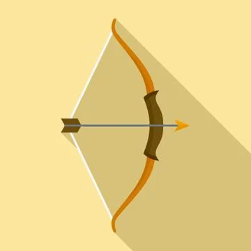 Archer bow icon, flat style Illustrazione stock