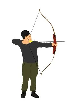Archer boy vector illustration isolated on white background. イラスト素材