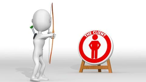 Archer client white Illustrazione stock