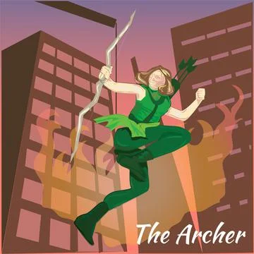 The Archer Comic Character Illustration Stock Illustration