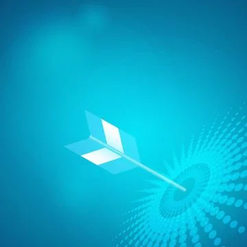 Archer on cycle dot blue background Stock Illustration