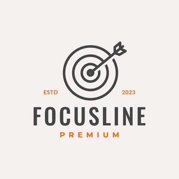 Archer focus line circle simple hipster logo design vector Stockillustratie