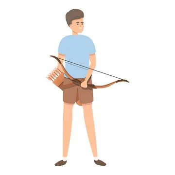 Archer icon cartoon vector. Bow arrow Stock Illustration