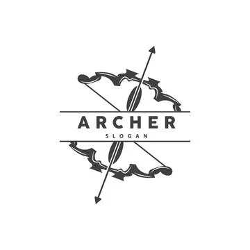 Archer Logo, Archery Arrow Vector, Elegant Simple Minimalist Design, Icon S.. Stock Illustration