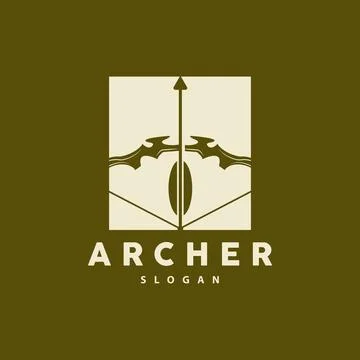 Archer Logo, Archery Arrow Vector, Elegant Simple Minimalist Design, Icon S.. Stock Illustration