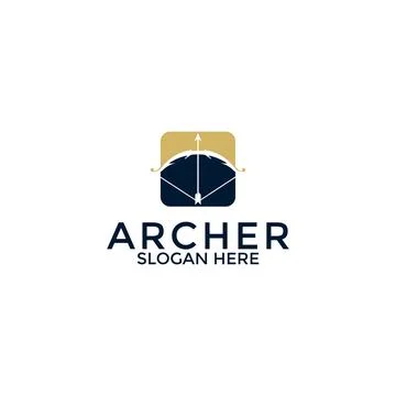 Archer logo vector, creative archer logo design template Illustrazione stock
