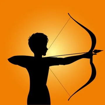 Archer Silhouette Vector Illustration for war scenes Stock Illustration