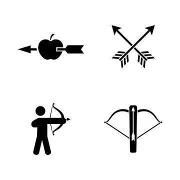 Archer. Simple Related Vector Icons イラスト素材