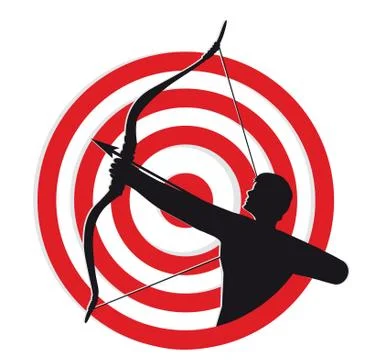 Archer with target Stock Illustration