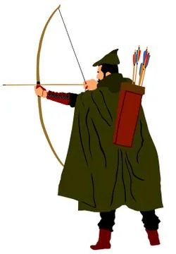 Archer vector isolated on white background. Robin Hood Stock Illustration