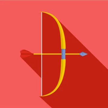 Archery ammunition icon, flat style Stock Illustration