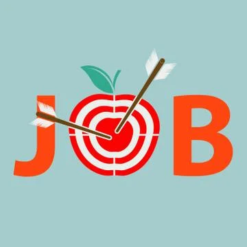 Archery and target apple. Stock Illustration