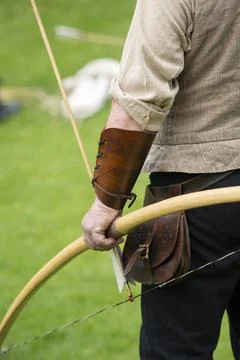 Archery. Archer exercise with the bow, close up photo. Sport, recreation conc Foto stock