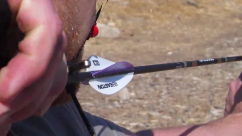 Archery arrow being shot from a bow Stock Footage 171996604