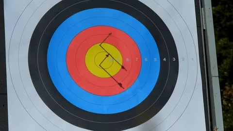 Archery - Arrows hitting target Stock Footage 117186019