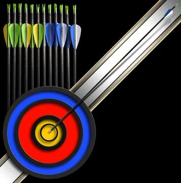 Archery Background - Arrows and Target Stock Illustration