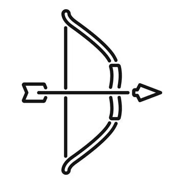 Archery bow and arrow aiming for target icon Stock Illustration