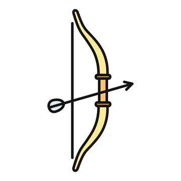 Archery bow and arrow aiming for success icon Stock Illustration