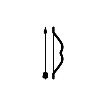 Archery Bow and Arrow Flat Vector Icon 스톡 일러스트