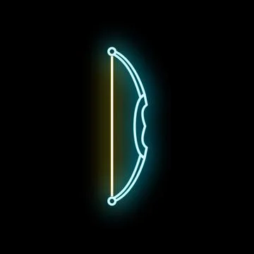 Archery bow and arrow glowing neon icon Stock Illustration