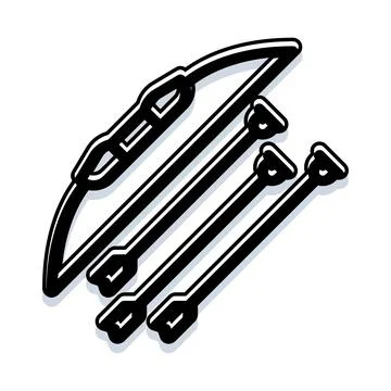 Archery bow and arrows with suction cups Stock Illustration