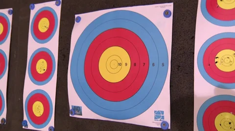 Archery Bow Arrow Target Stock Footage 38187230