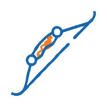 Archery bow drawing string tension doodle style Stock Illustration